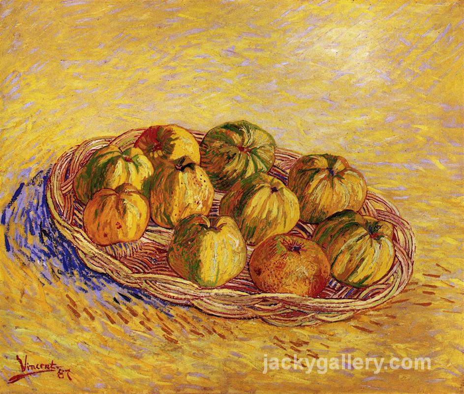 Still Life with Basket of Apples, Van Gogh painting - Click Image to Close
